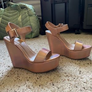 Y2K chrome platform wedges
